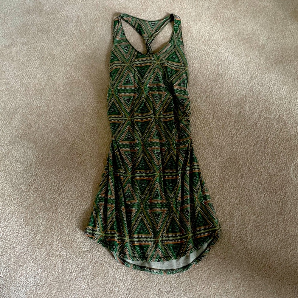 Patagonia twist back dress with built in bra.